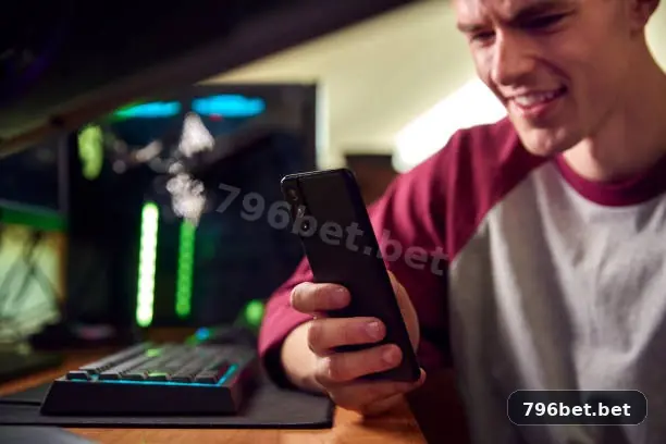 Imagem promocional da 796bet apresentando a plataforma e seus recursos